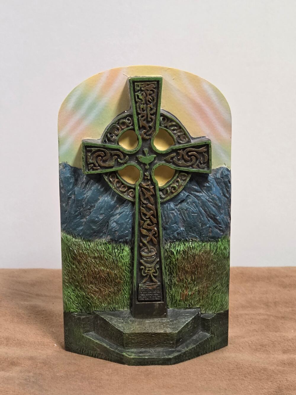 Celtic Cross Casket Ornament Eternal Reflections Memorial Plaque 6.25”